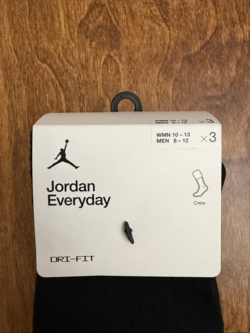 Jordan Black Crew Socks with White Jumpman - 3 Pack - Picture 3 of 10